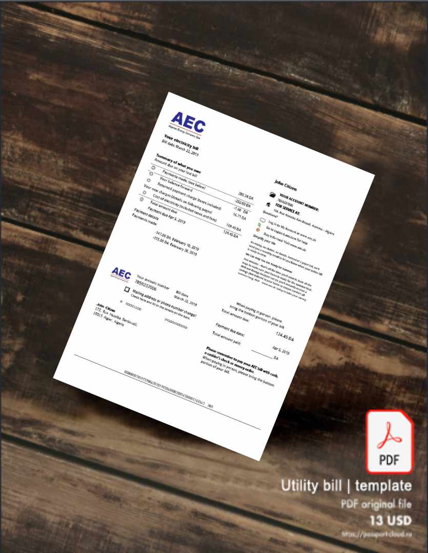 Utility bill | Albanian Power | Albania